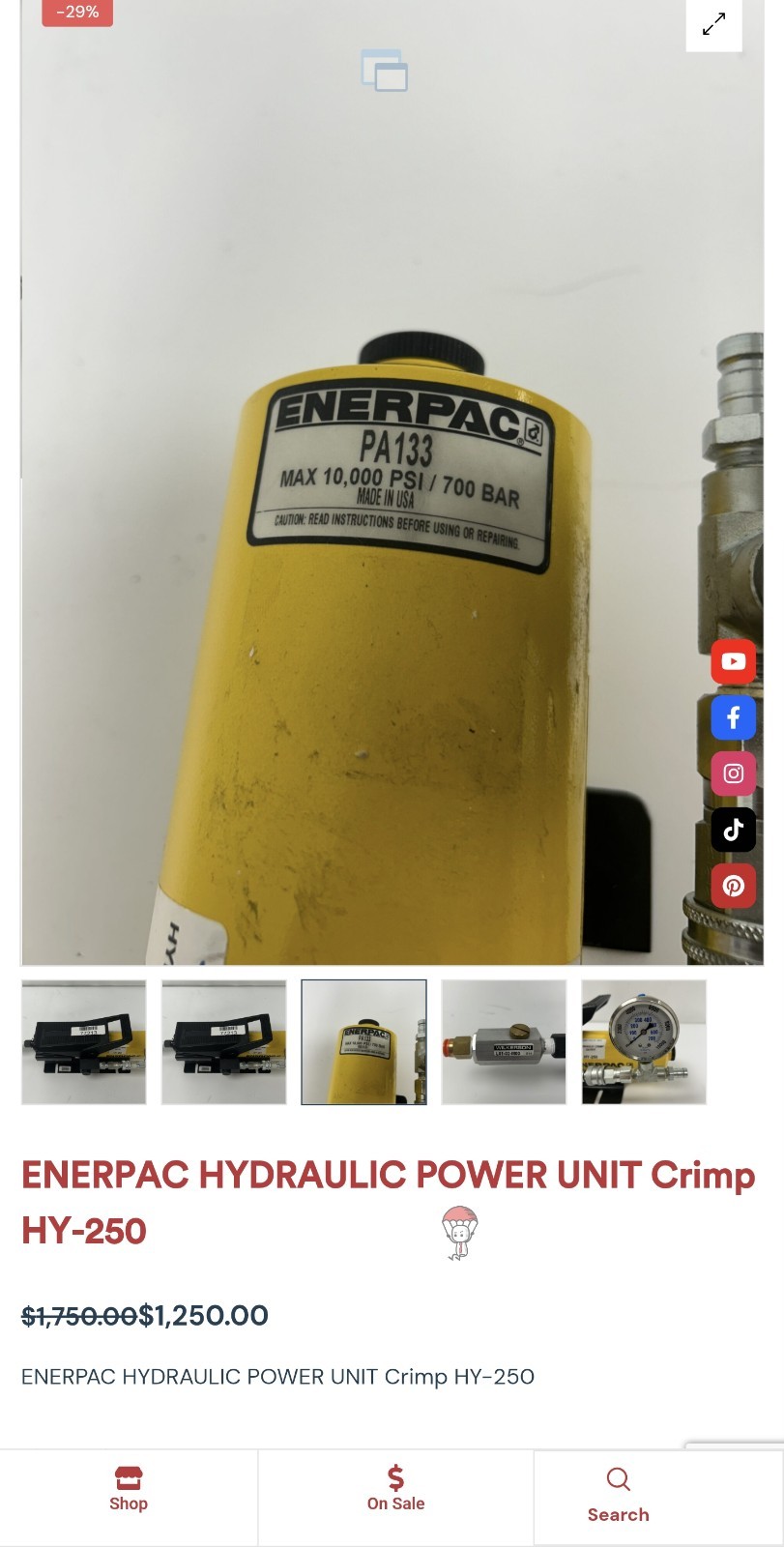 Enerpac PA133 Pneumatic Air Hydraulic Pump Single Acting 10,000 PSI 700 Bar