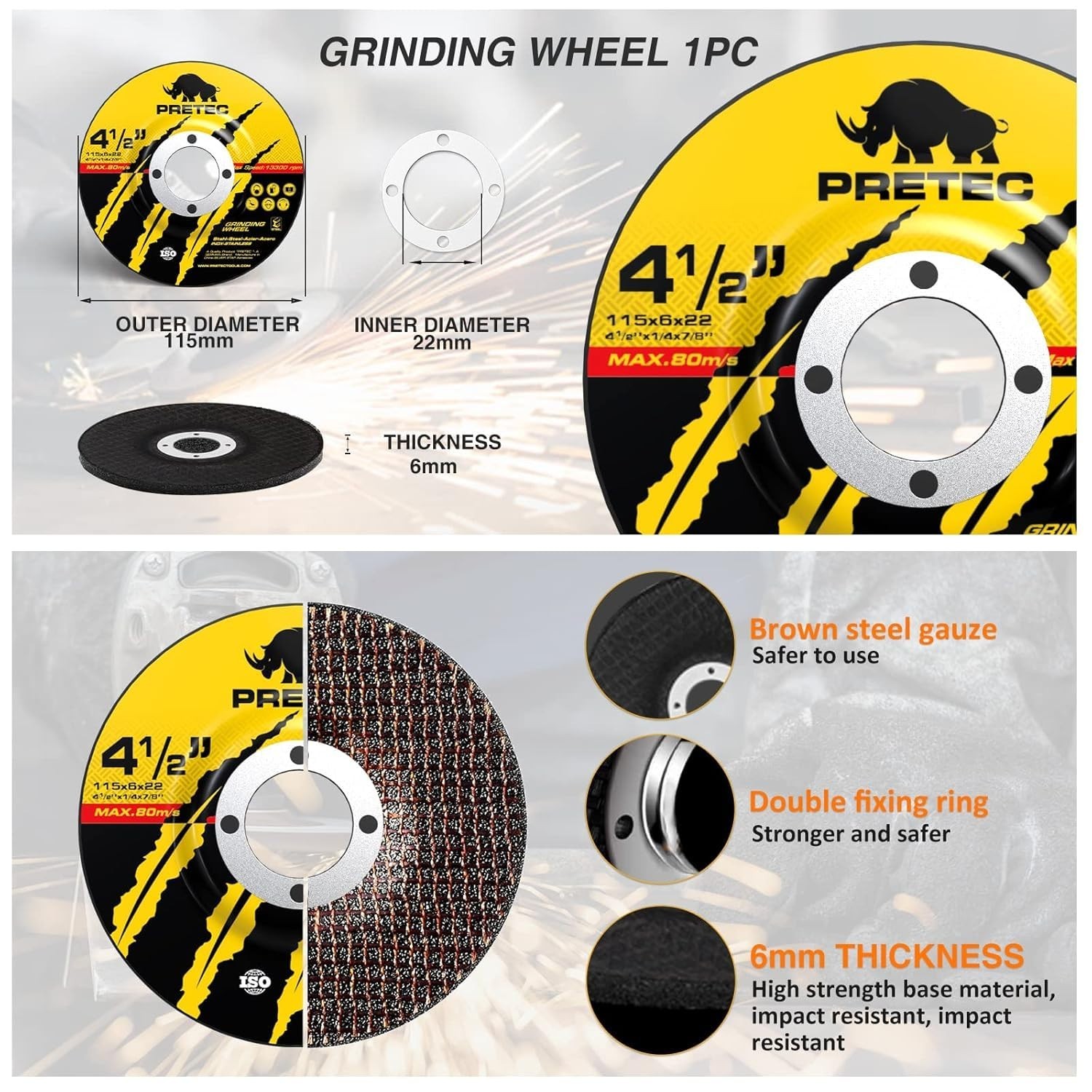 Grinding & Cutting Wheels 4 1/2 inch Set,Angle Grinder Wheel Set,Cut Off Whee…