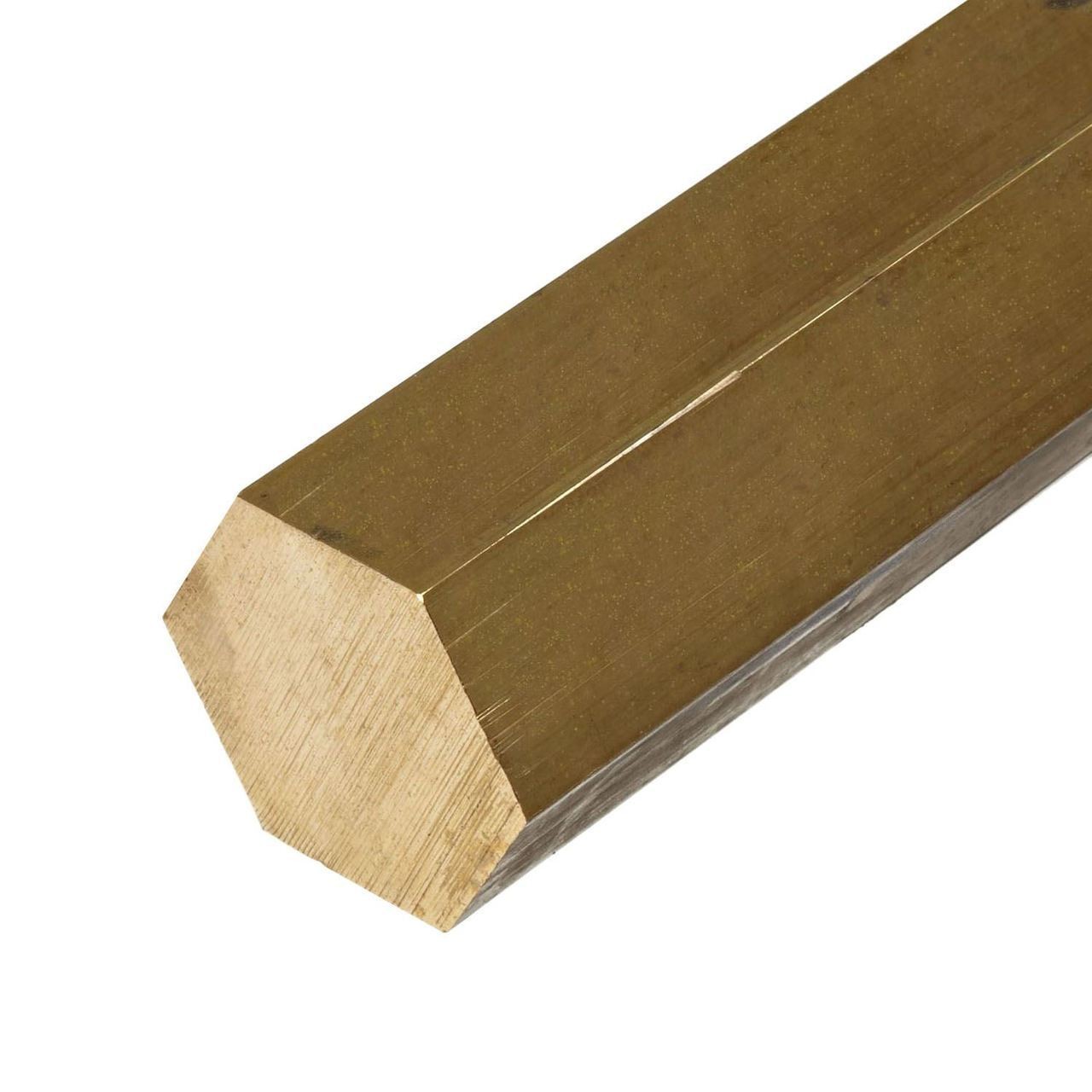 0.313 (5/16 inch) x 45 inches, C342 Leaded Brass Hexagon Bar