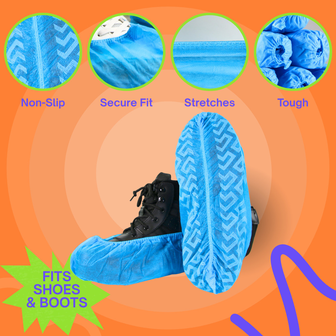 100 Pack Non-Slip Disposable Shoe Covers Premium Shoe and Boot Protector Booties