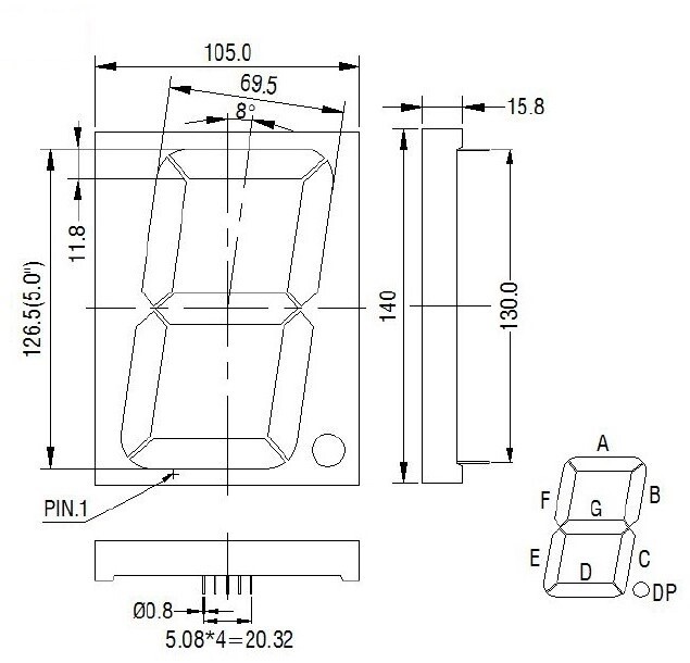5-inch 7-Segment LED Digit Display