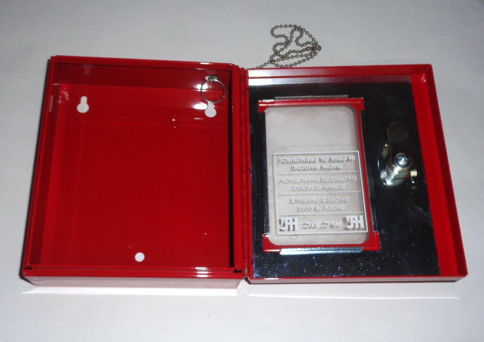 HPC-511 Emergency Secure Key Lock Box Red Steel Plexiglass Window