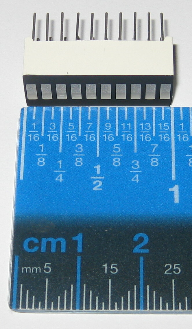 10 Segment Bright Green LED Bargraph Display Module – 2.5 V – 20 Pins – 5×1.8 mm