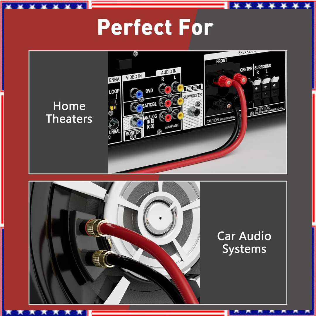 16 Gauge Wire 2 Conductor 30FT Copper-Clad Aluminum for Automotive & Marine