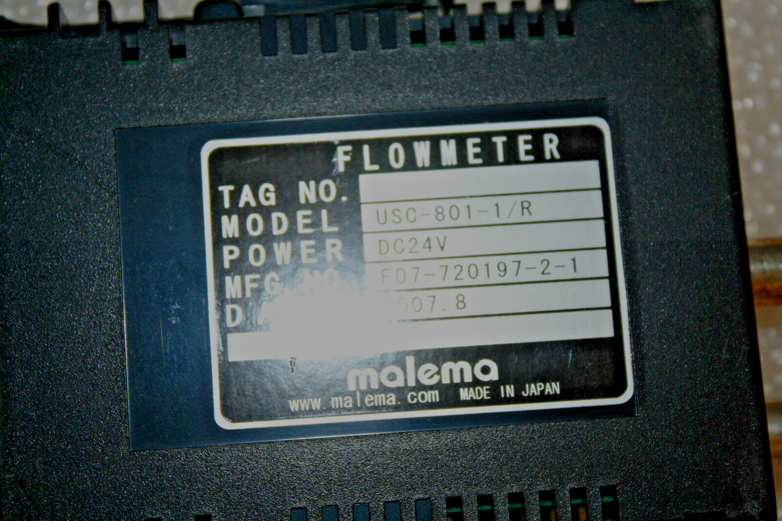 MALEMA USC-801-1/R Converter Ultrasonic Flowmeter Tokyo Keiso F07 WITH DIM RAIL