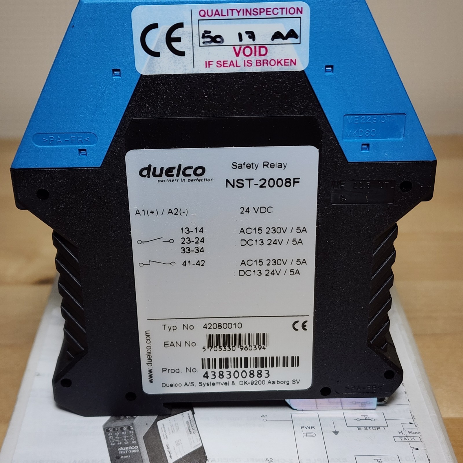 Duelco NST-2008F 42080010 Safety Relay 24VDC Emergency Stop