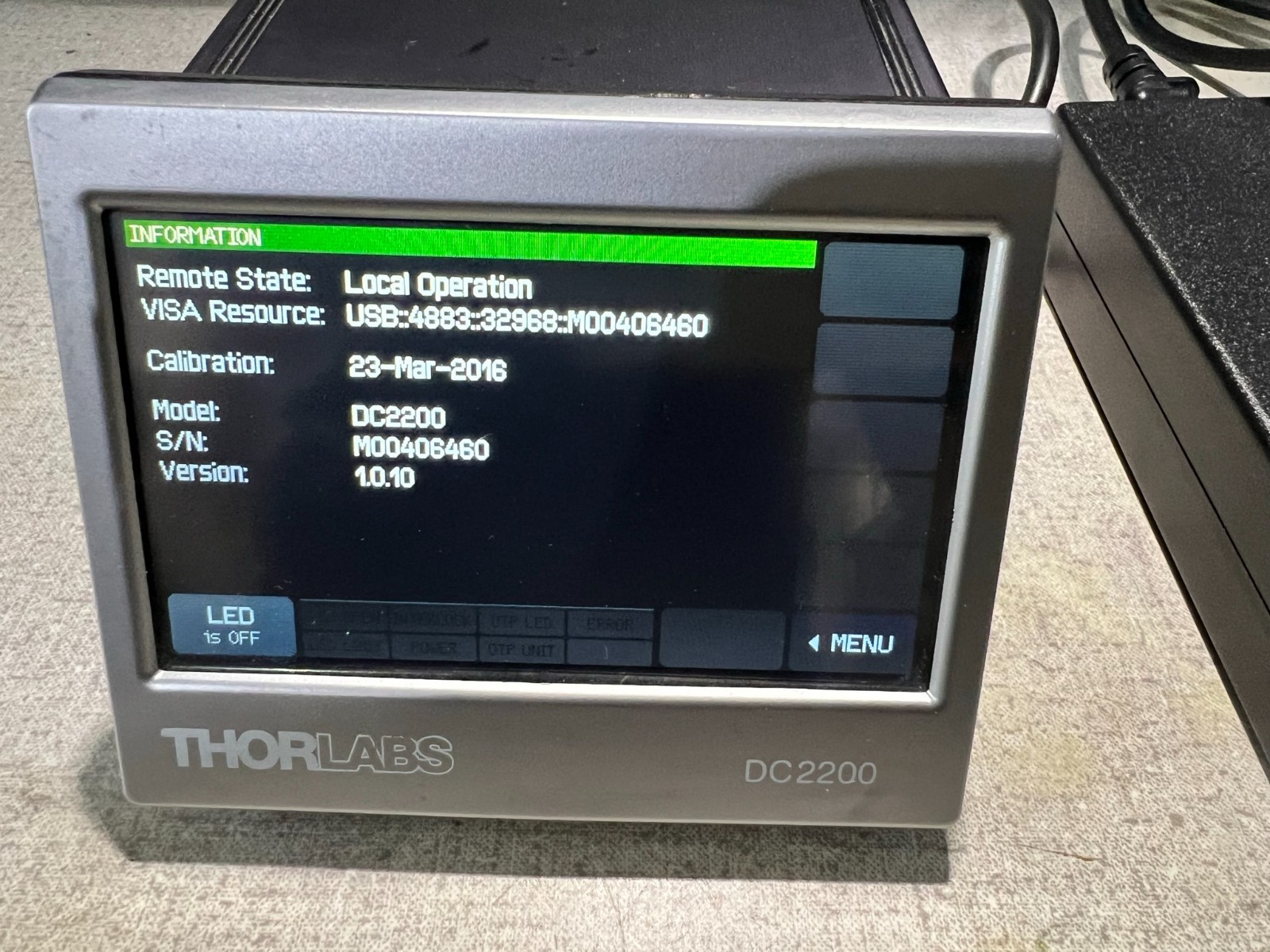 ThorLabs DC2200 High-Power 1-Channel LED Driver with Pulse Modulation, 10.0 A