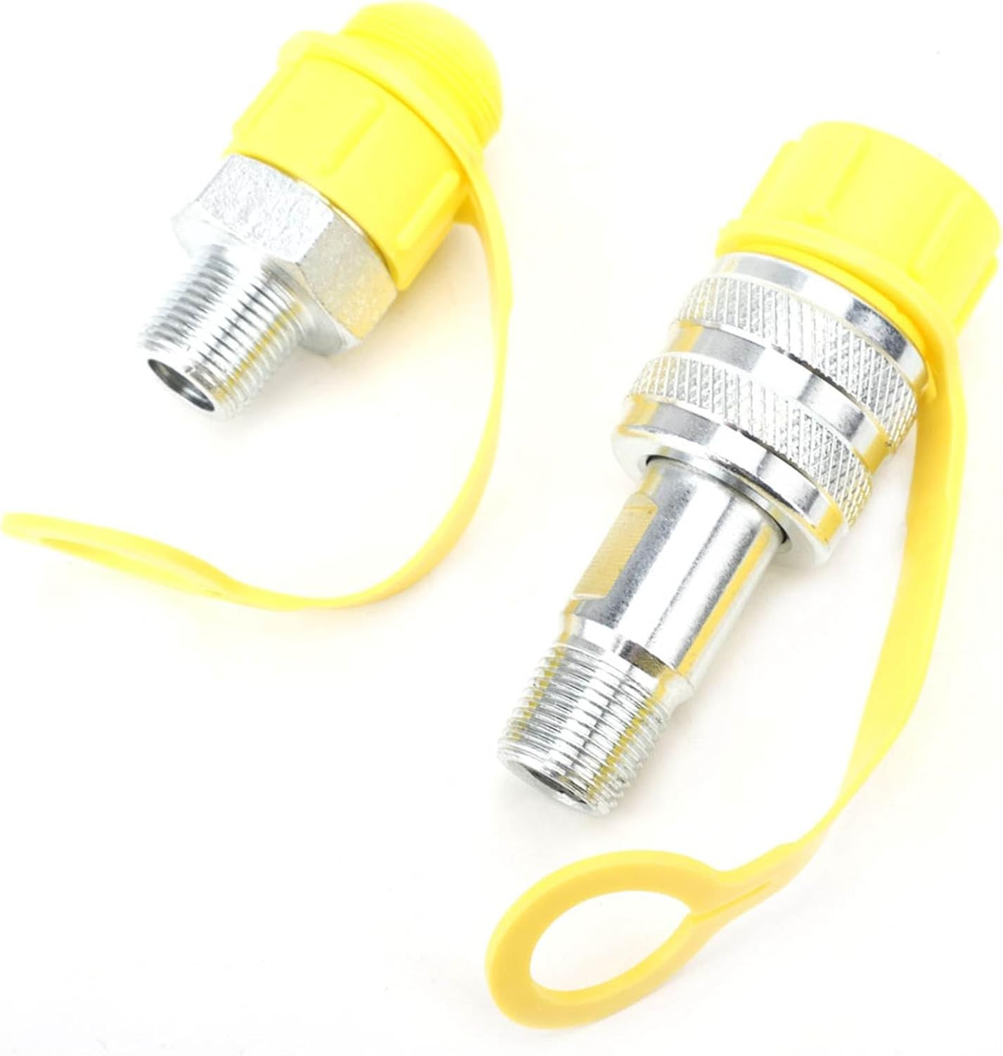 Hydraulic Coupling Quick Disconnect Set ZG3/8 Mechanical Oil Pipe Coupler Chrome