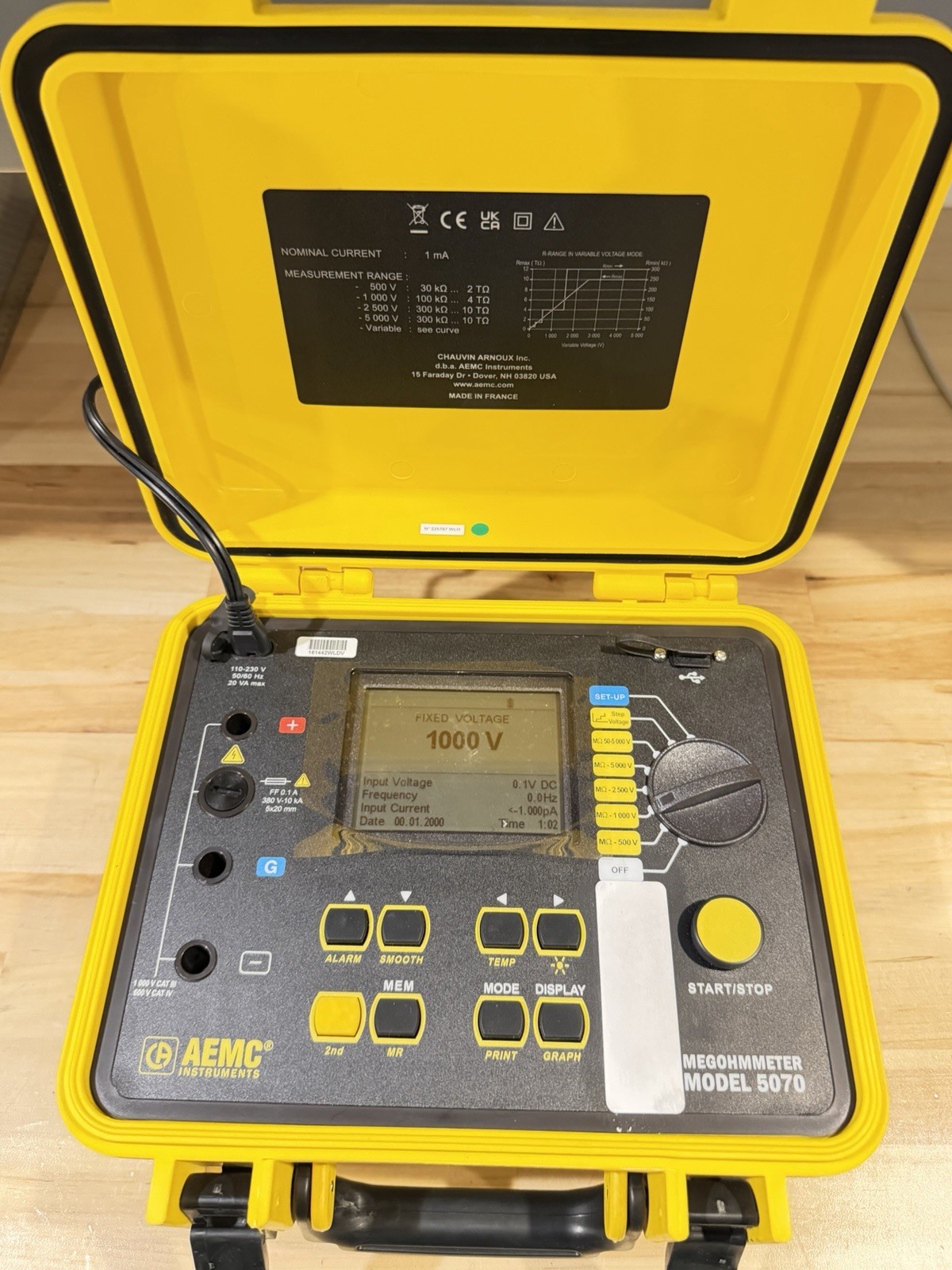 AEMC 5070 MEGOHMMETER GRAPHICAL INSULATION TESTER (FREE SHIPPING)