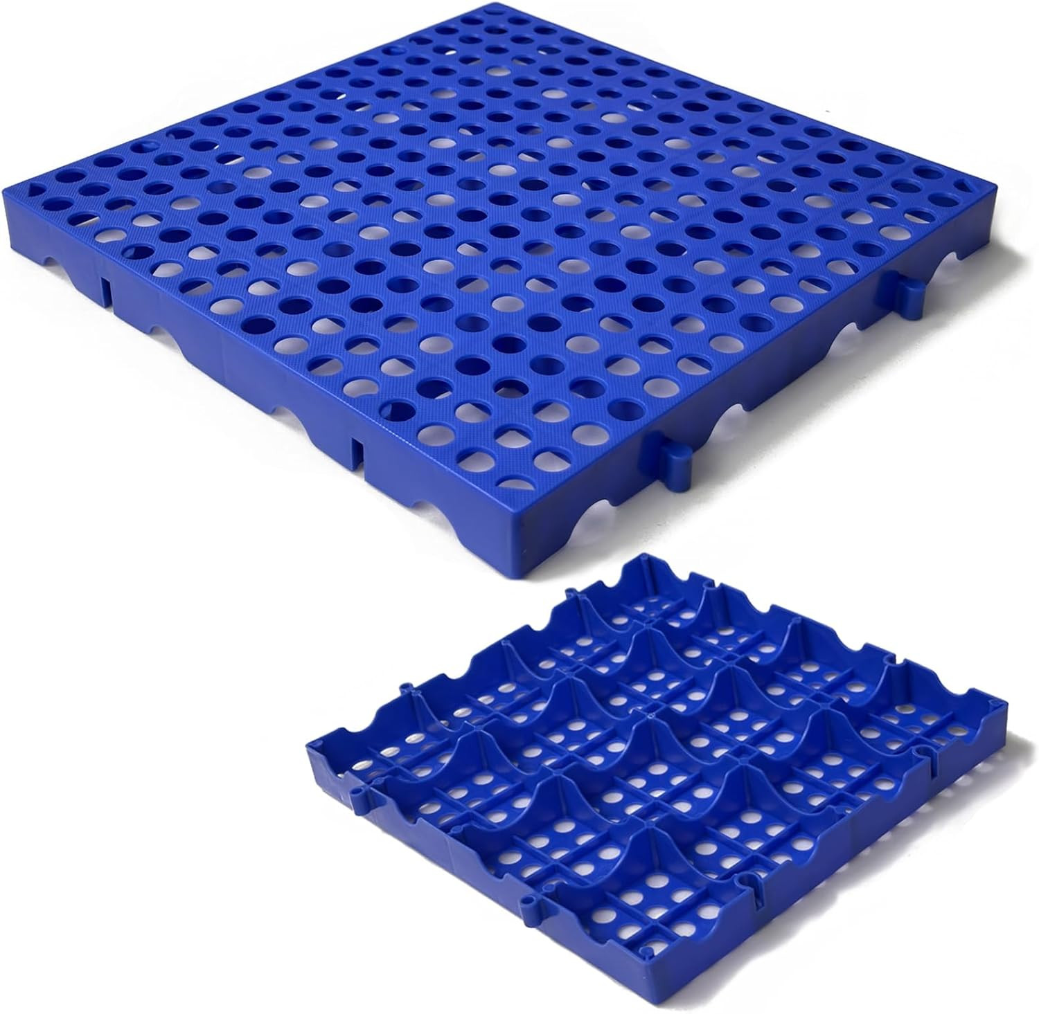Nestable Lightweight Waterproof Plastic Pallets for Storage (Set of 4)