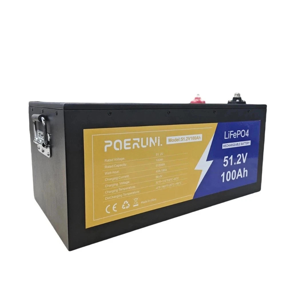 POERUNI 12V 300Ah LiFePO4 Battery 4000+ Deep Cycles 3840Wh 200A BMS for RV Solar