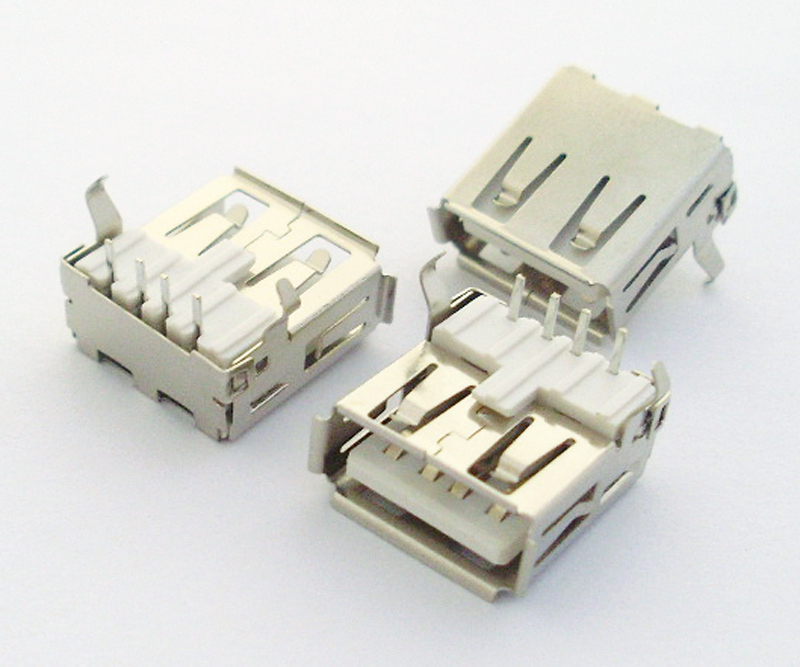 1pc A Type 90D Right Angle USB 4pin Female Jack Socket PCB Mount Connector