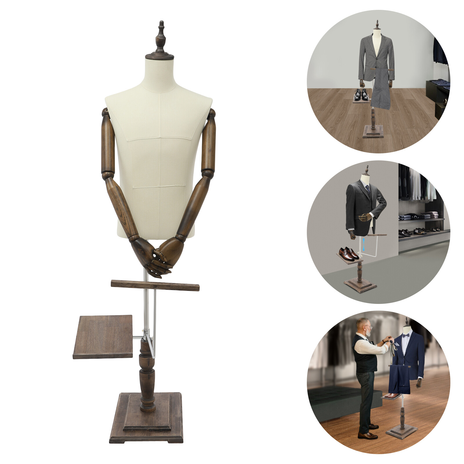 Male Clothing Display Rack Store Male Clothing Display Props Height Adjustable