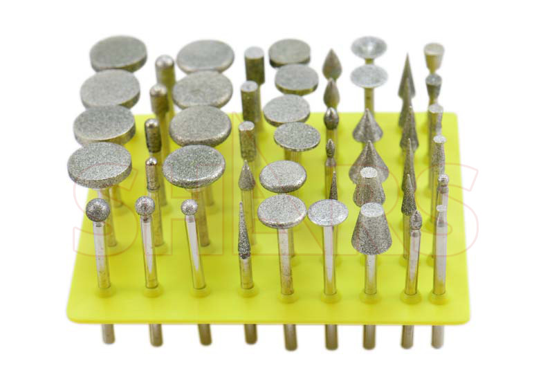 SHARS 50 Pieces Diamond Mounted Point Set 1/8″ Shank NEW !|