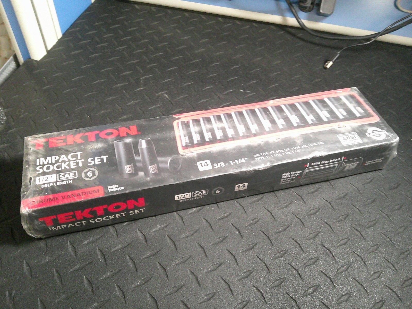 Tekton SAE Impact Deep Socket Set 1/2 Drive Chrome Vanadium 3/8″-1-1/4″ [C-0.5]