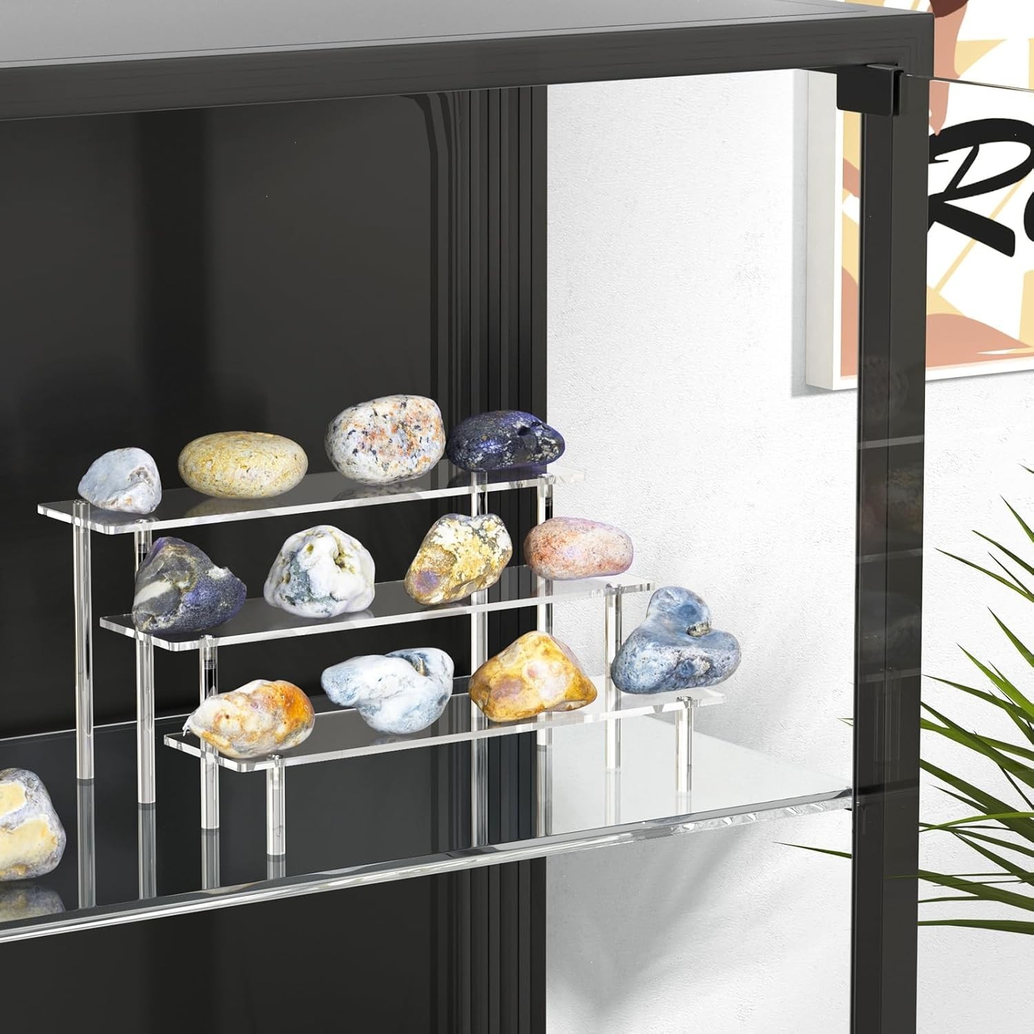 3 Tier Acrylic Display Risers, Large Perfume Organizer 8.5 x 11.8 x 5.9 inches