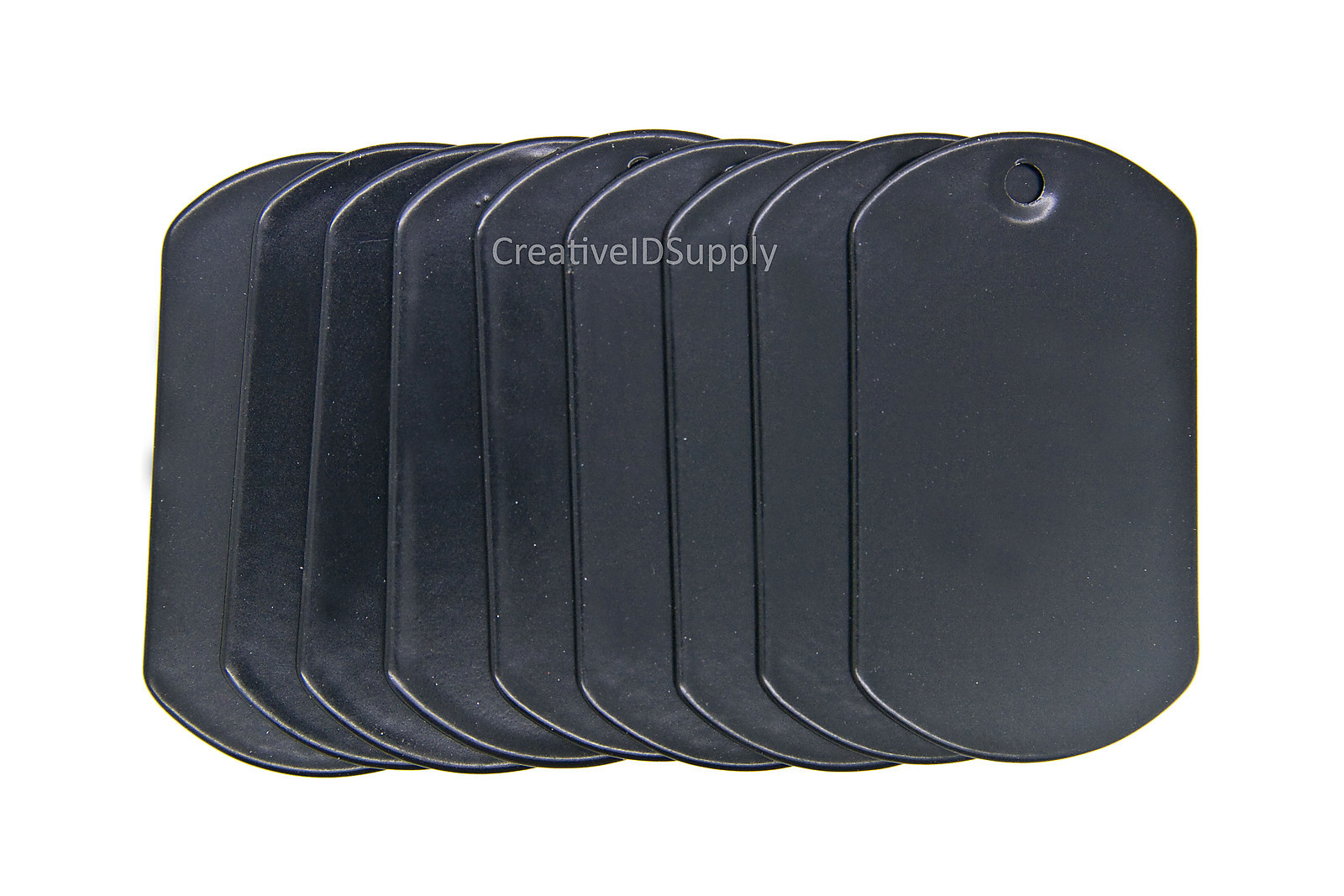 PACK OF 25 BLACK STAINLESS STEEL DOG TAG MILITARY SPEC BLANK FOR ENGRAVE