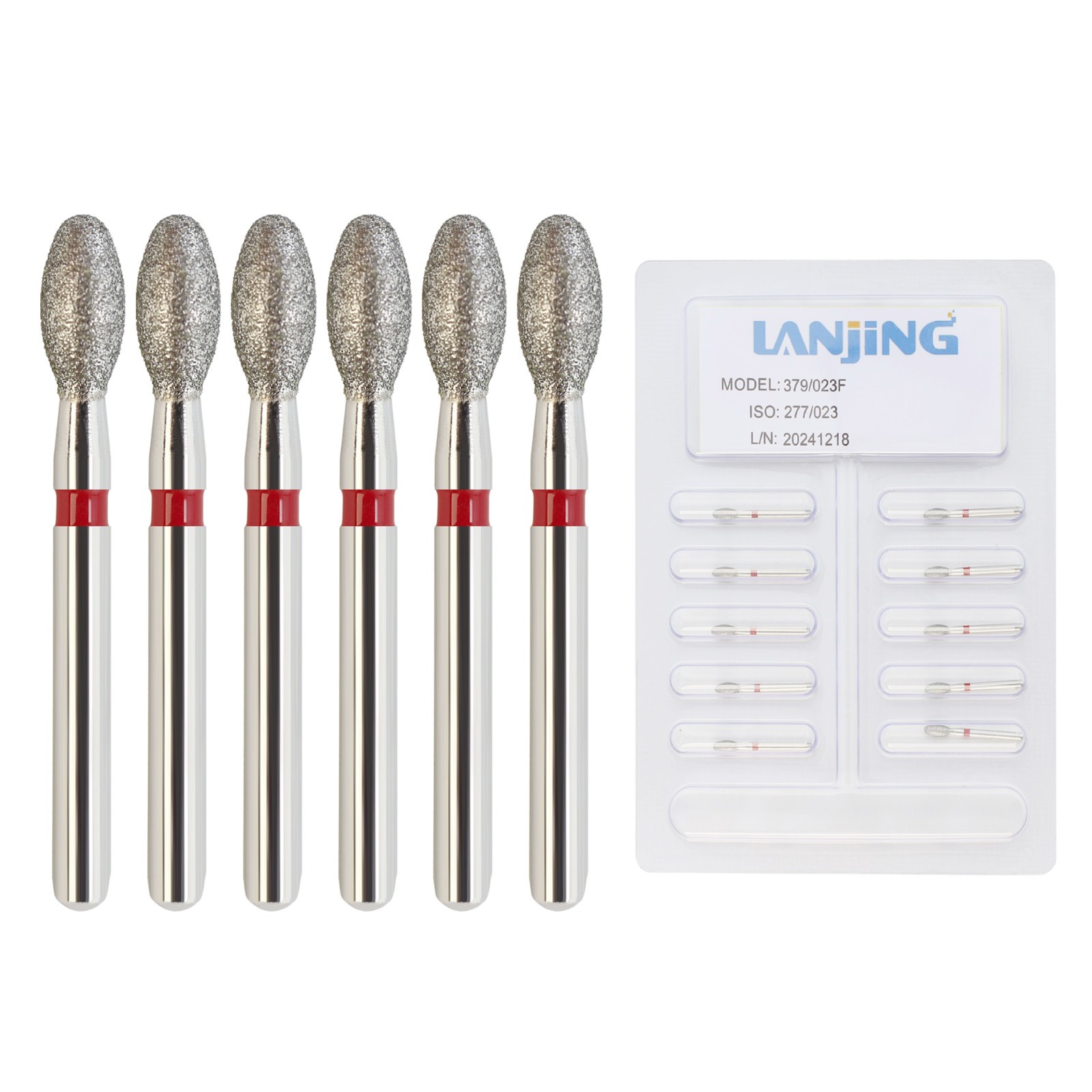 Dental Dimond Burs Football Egg FG Bur 379/023F Red Fine High Speed Diamond Burr