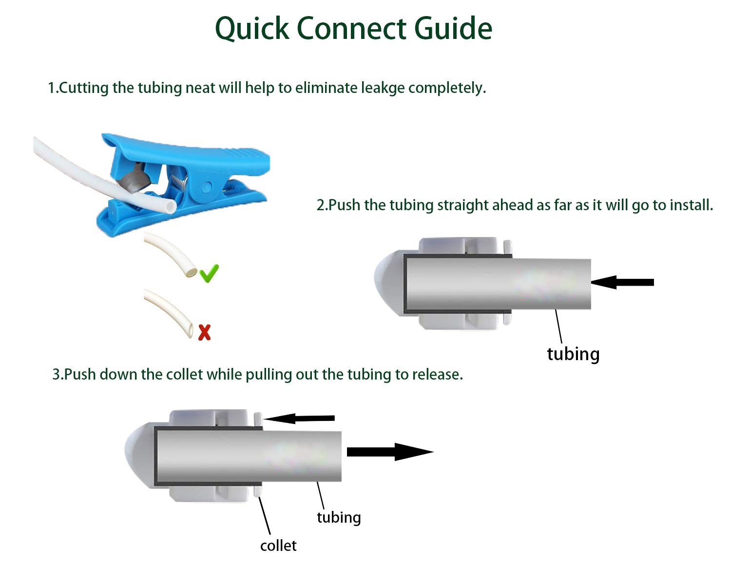 NSF Certified 3/8 O.D. Push to Connect Fittings for RO Reverse Osmosis Water …