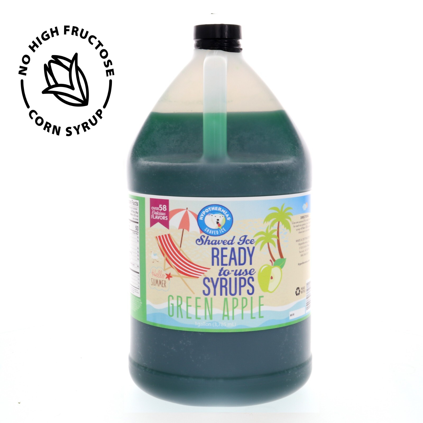 Hypothermias GREEN APPLE Flavor Syrup Snow Cone machine Shaved Ice Syrup GALLON