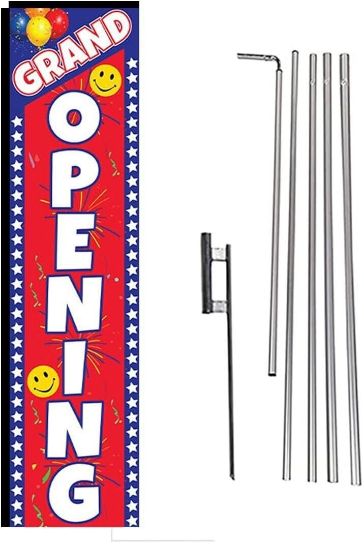 Grand Opening Outdoor Advertising Rectangle Feather Banner Swooper Flag Sign…