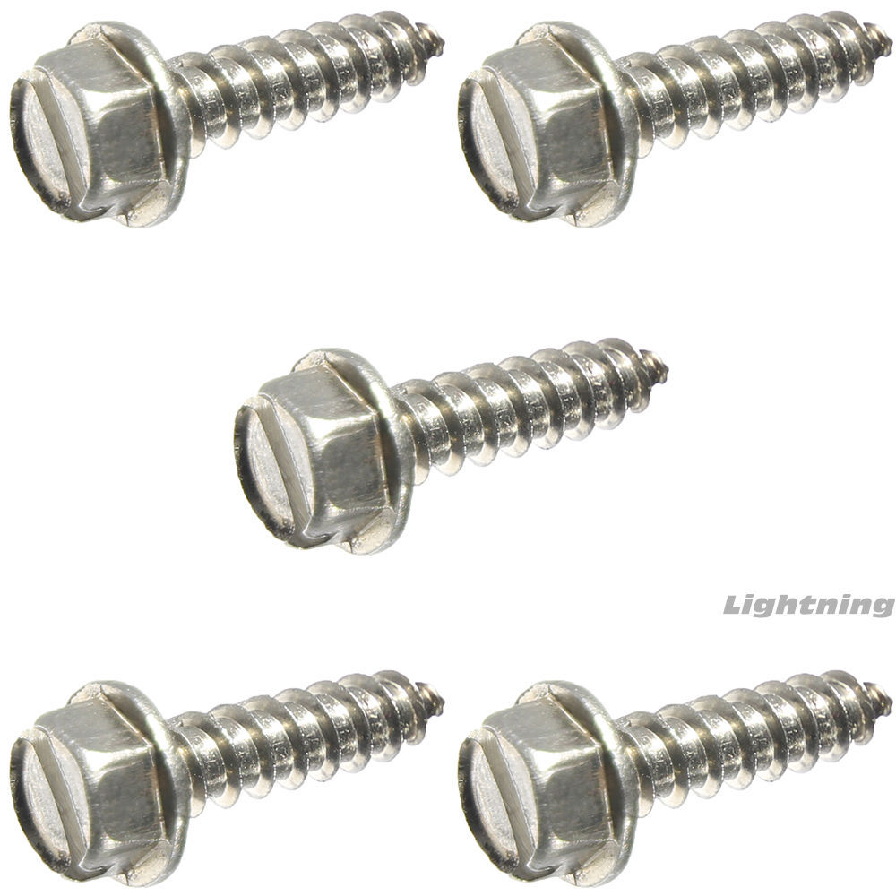 Slotted Indented Hex Washer Sheet Metal Screw Stainless #8X1” Qty 250