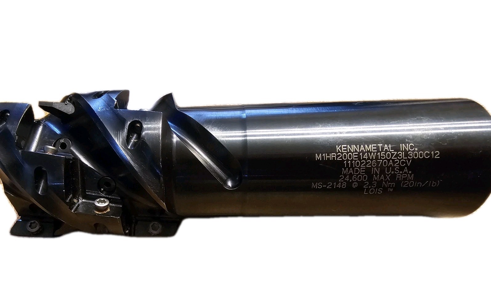 Kennametal | M1HR200E14W150Z3L300C12 | Helical End Mill | 2″ Dia | 1.5″ Shank |