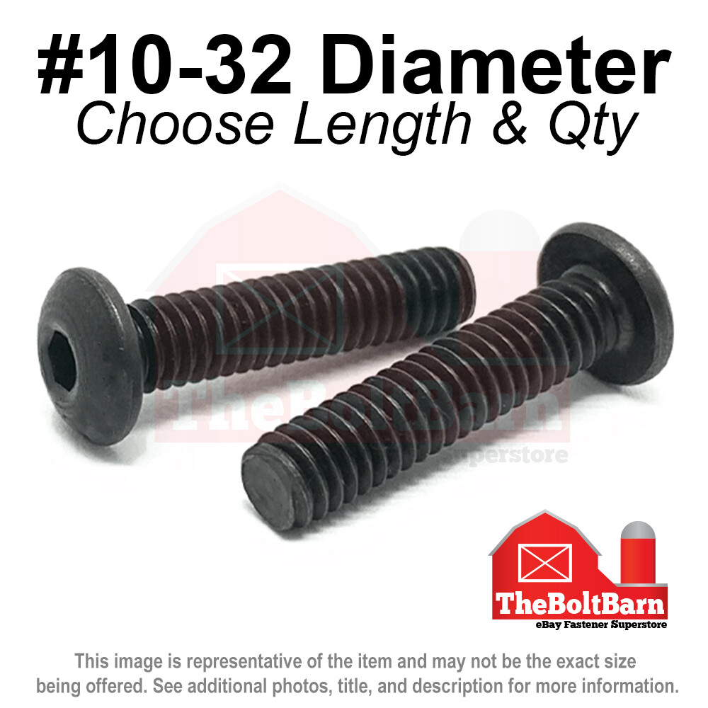 #10-32 Alloy Button Socket Head Cap Screws Bolts Fine Black Oxide (Pick Size)