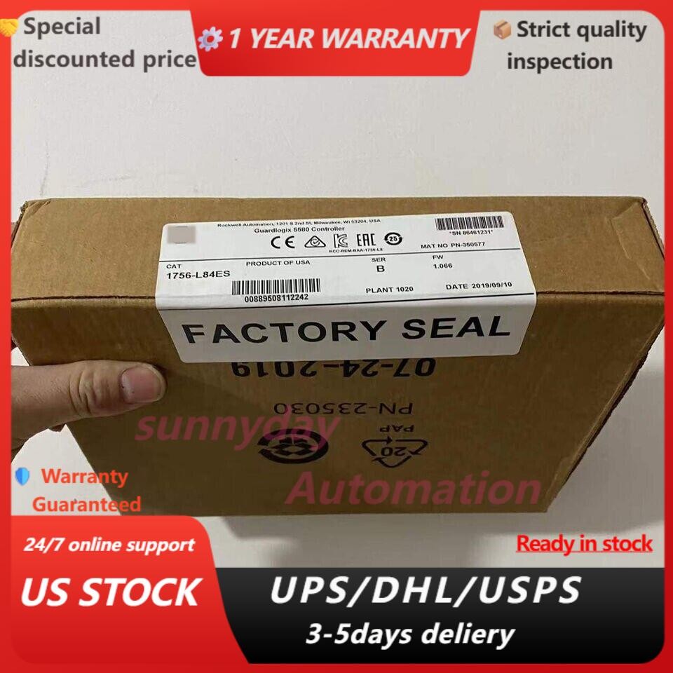 New Sealed AB 1756-L84ES GuardLogix 5580 Controller 1756L84ES US Free Tax