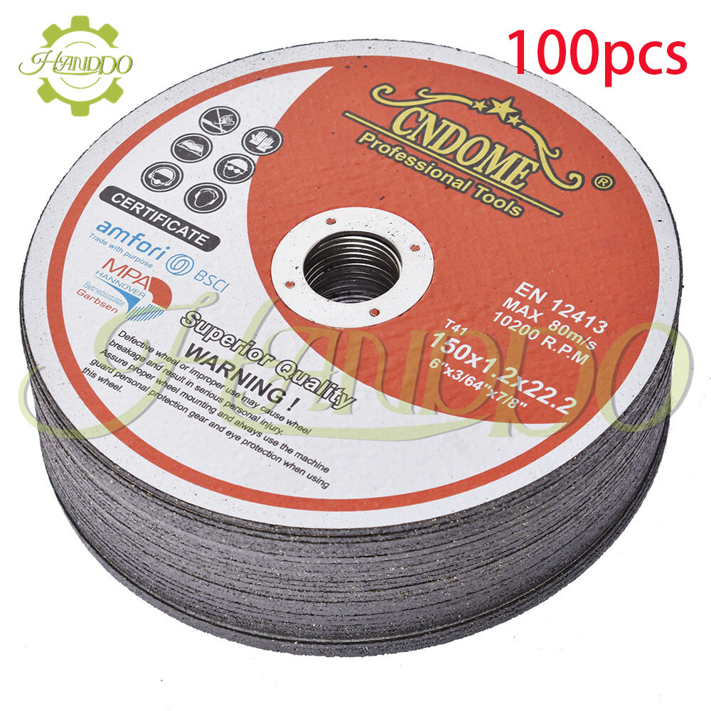 Pack 100 6″x.045″x7/8″ Cut-off Wheel – Metal & Stainless Steel Cutting Discs