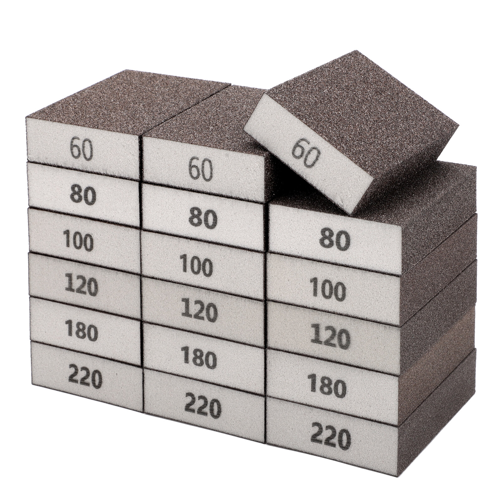 18PCS Drywall Sanding Sponges Set Wet Dry Sandpaper Block Pads 60-220 Grit