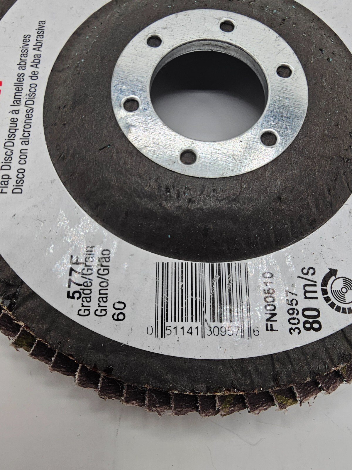 (QTY 4) 3M Flap Disc 30957 Green 577F 13300 Max RPM FN00510