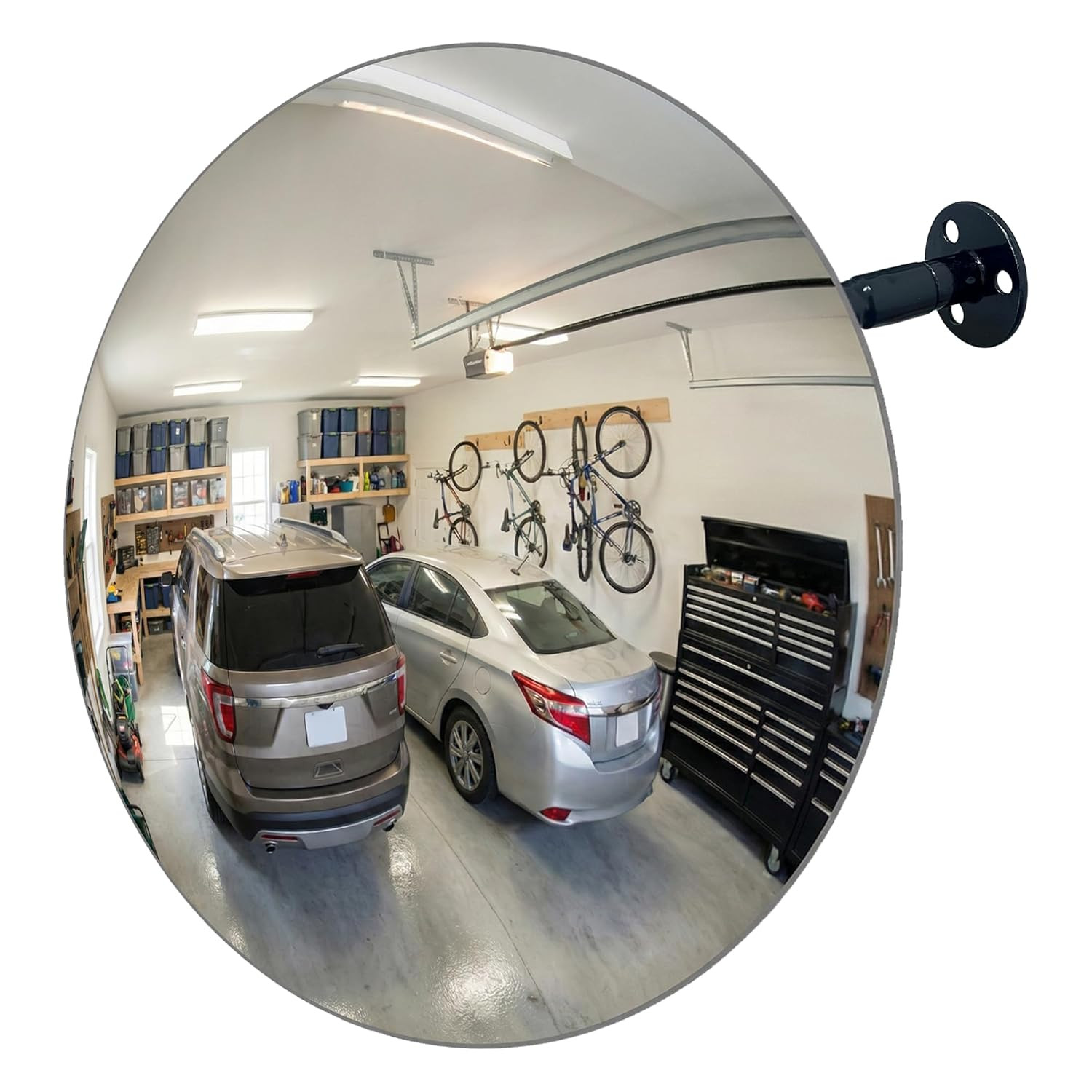 11.65″ Acrylic Convex Safety Mirror – Adjustable Wide Angle View Indoor Security