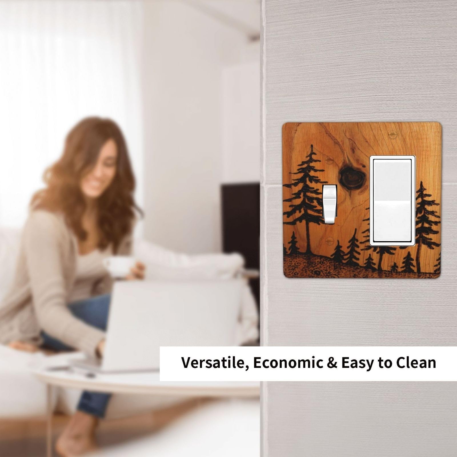 2-Gang 1-Toggle 1-Decorator/GFCI Combination Wall Plate Rustic Vintage Mounta…