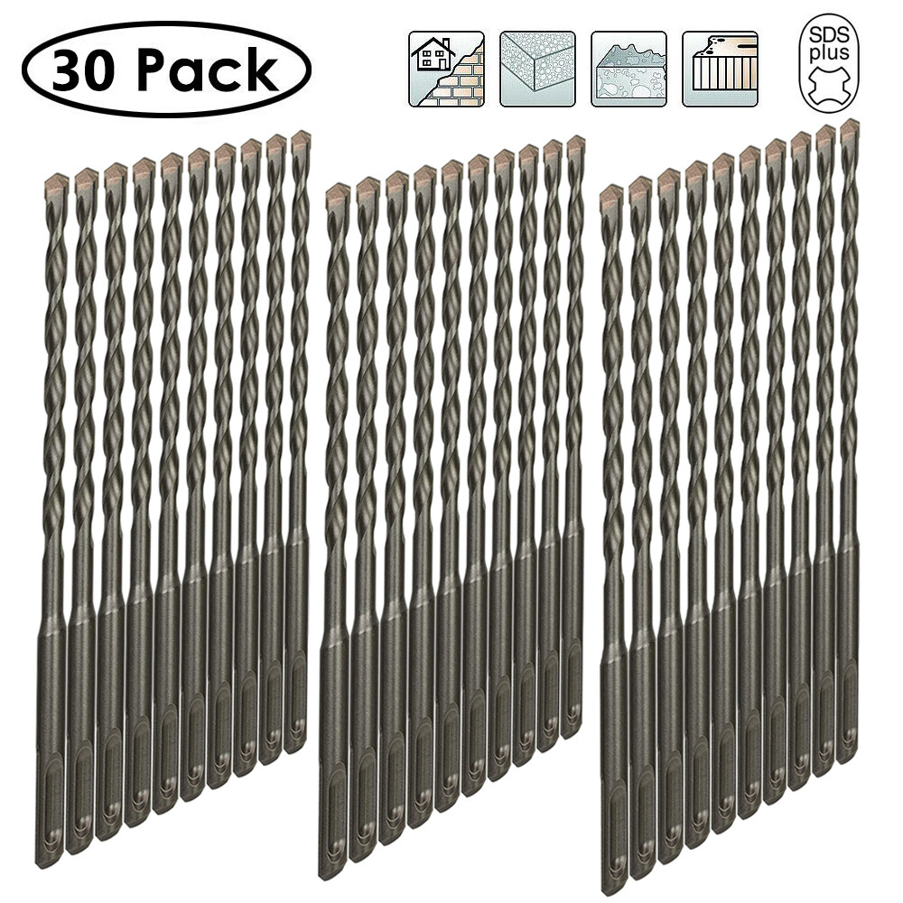 Drillforce 30PCS 1/4″ X6″ Rotary Hammer Drill SDS+ Masonry Concrete Drill Bits