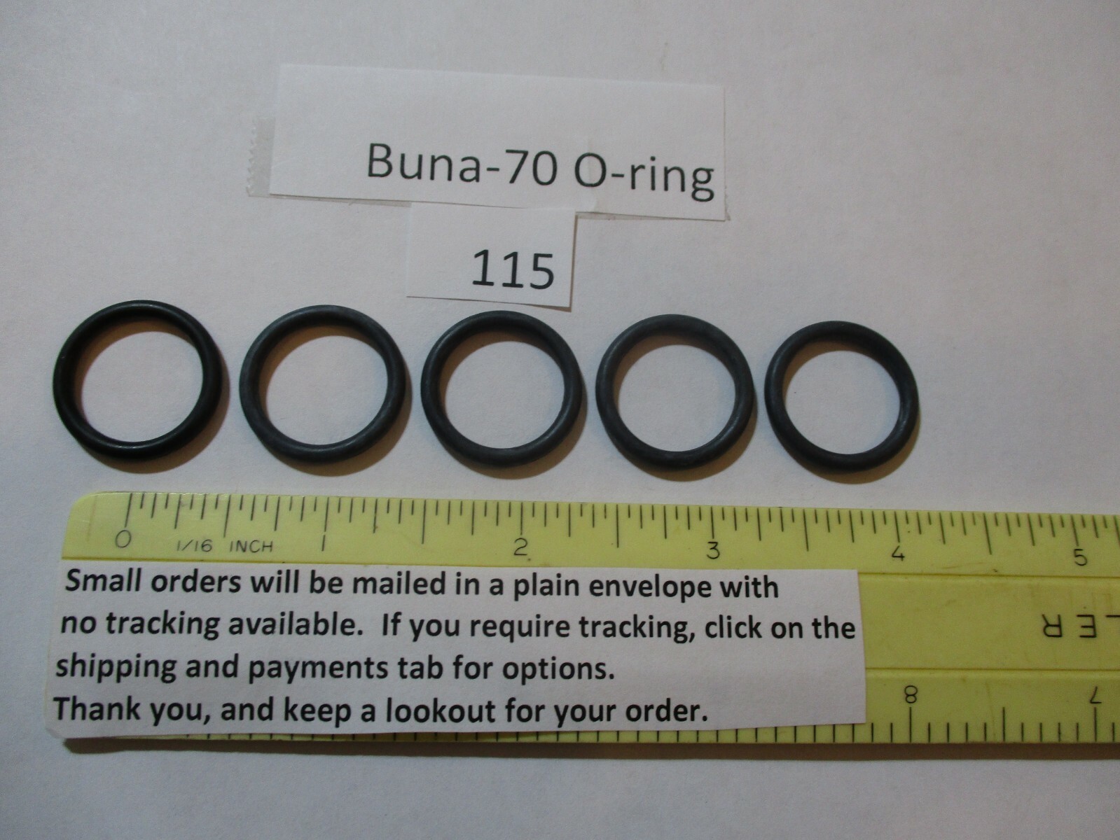 115 O-ring. 11/16″ ID x 7/8″ OD x 3/32″ thick. Buna-70. Quan 5.
