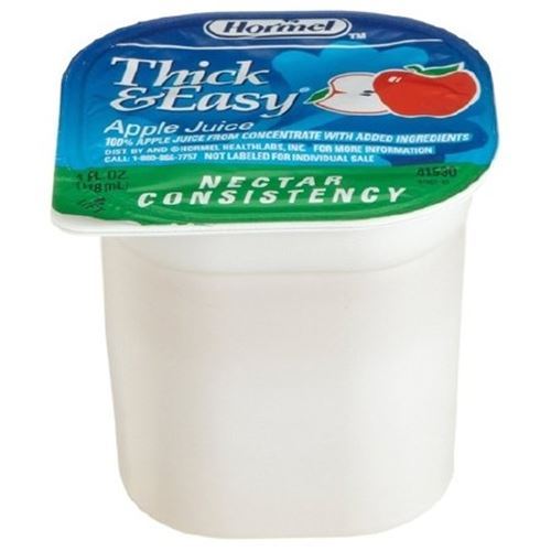 Hormel Drink Thick & Easy Apple Juice (Nectar Consistency), 4-Ounce Portion Cont