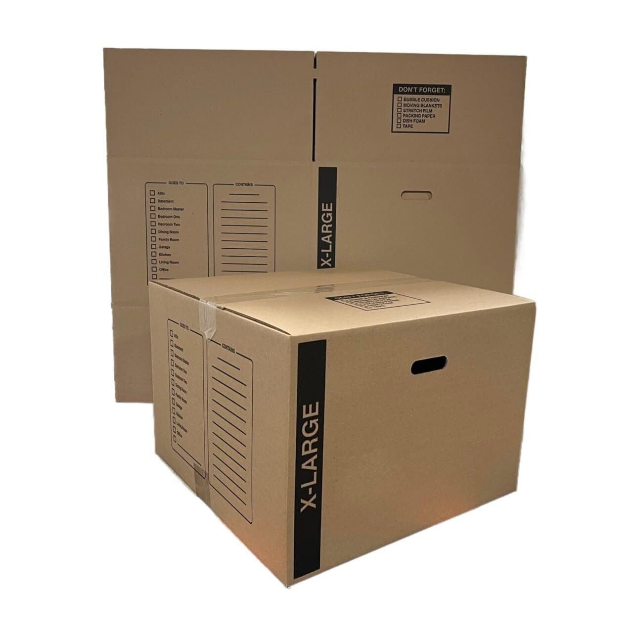 10 – Pack X-Large Cardboard Moving Boxes 23x23x16 32 ECT With Handles