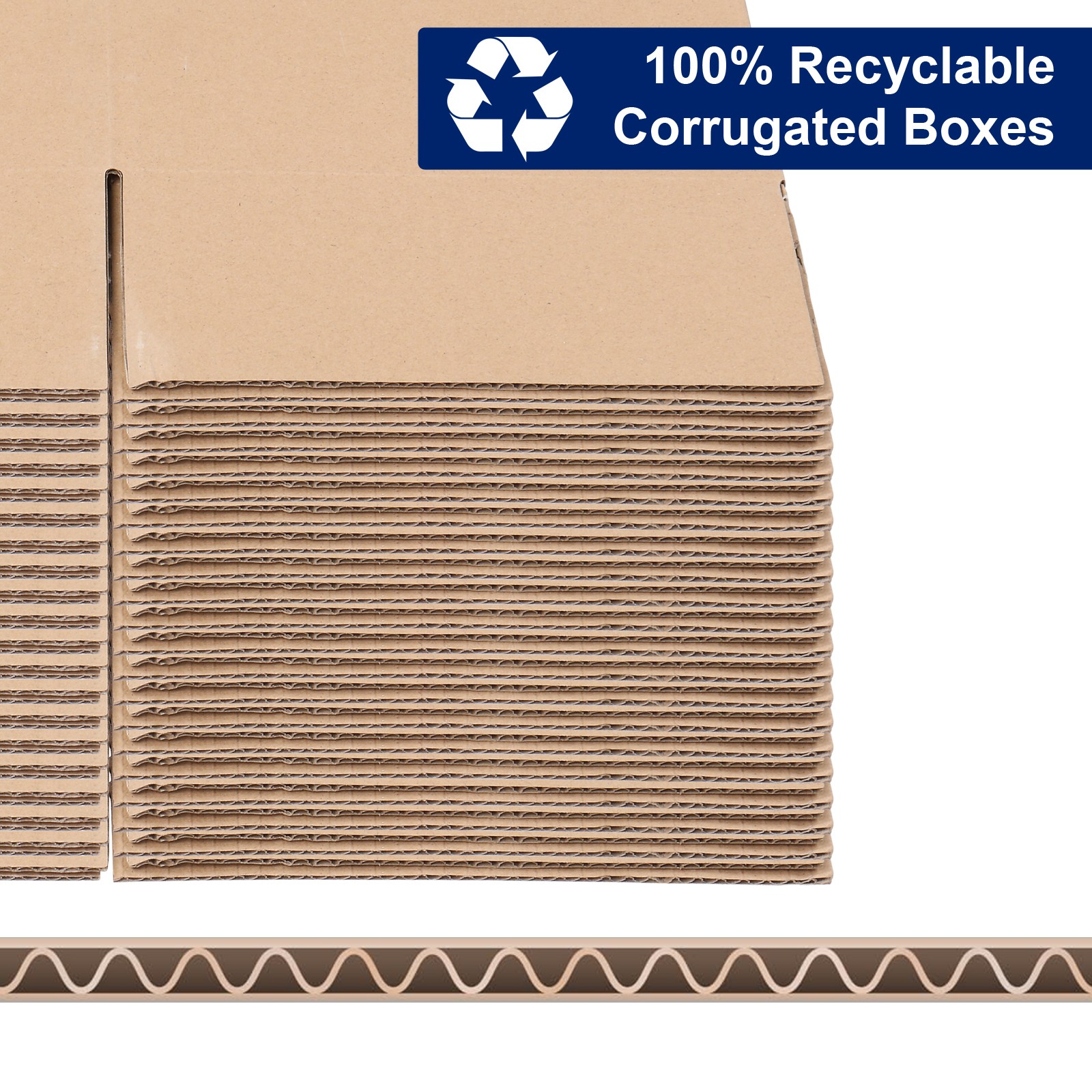 50 8x8x8 Brown/Kraft Corrugated Cardboard Shipping Boxes for Moving Recyclable