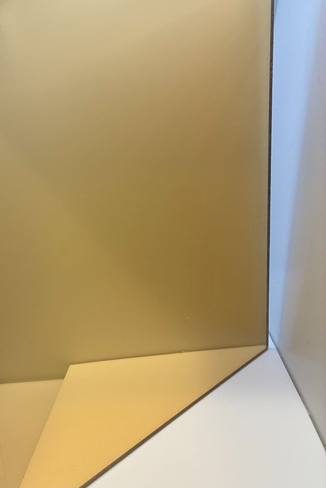 Acrylic Plexiglass Plastic Sheet – 1/8″ Thick – Gold Mirror #1300 – 24″ x 24″