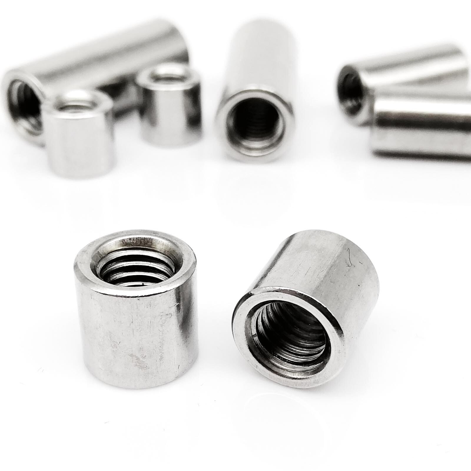 M3-M12 304 Stainless Steel Long Lengthen Round Coupling Connector Sleeve Nut