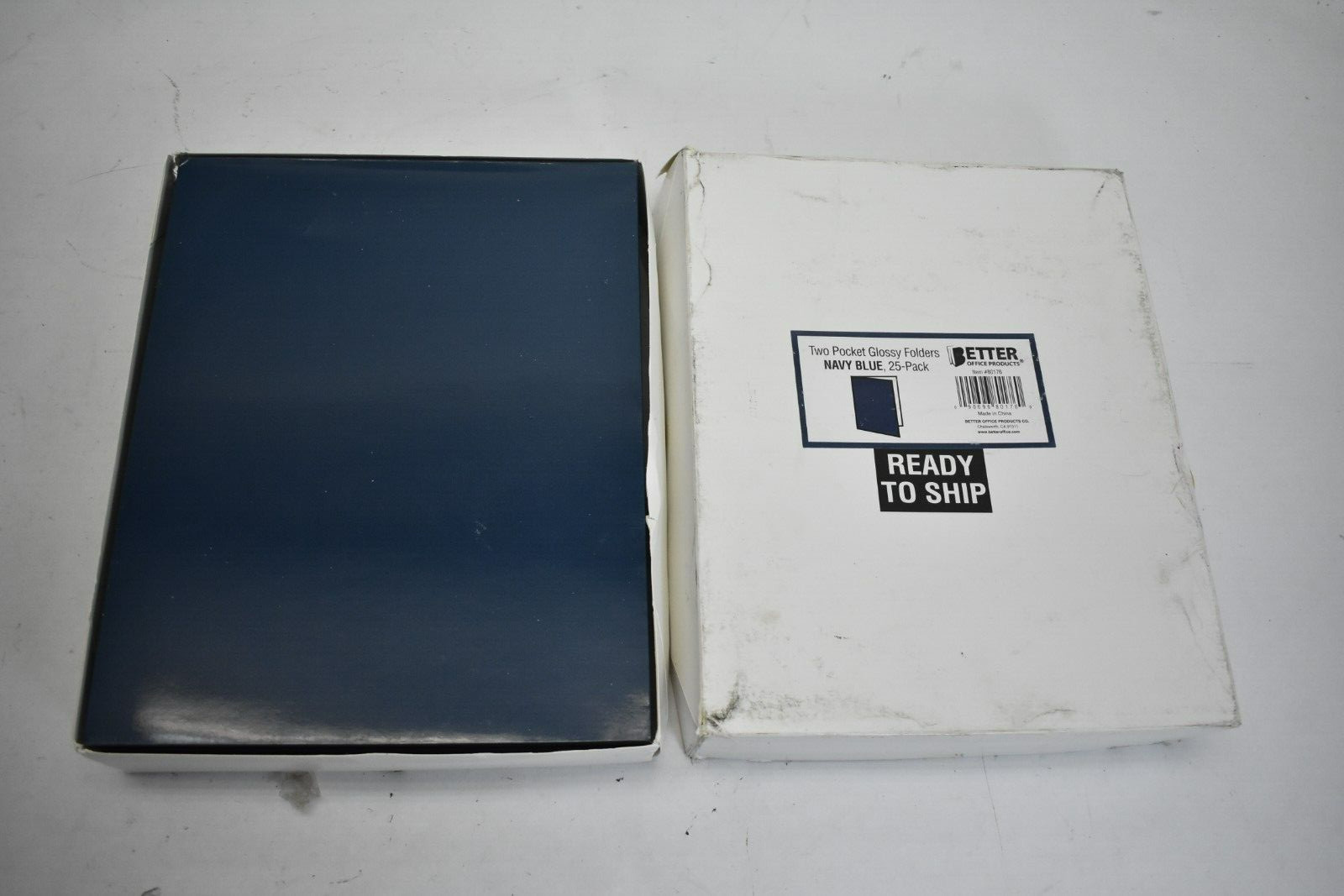 Better Office 9.25″ x 11.65″ Glossy 2-Pocket Portfolio Folder Dark Blue 25 Pack