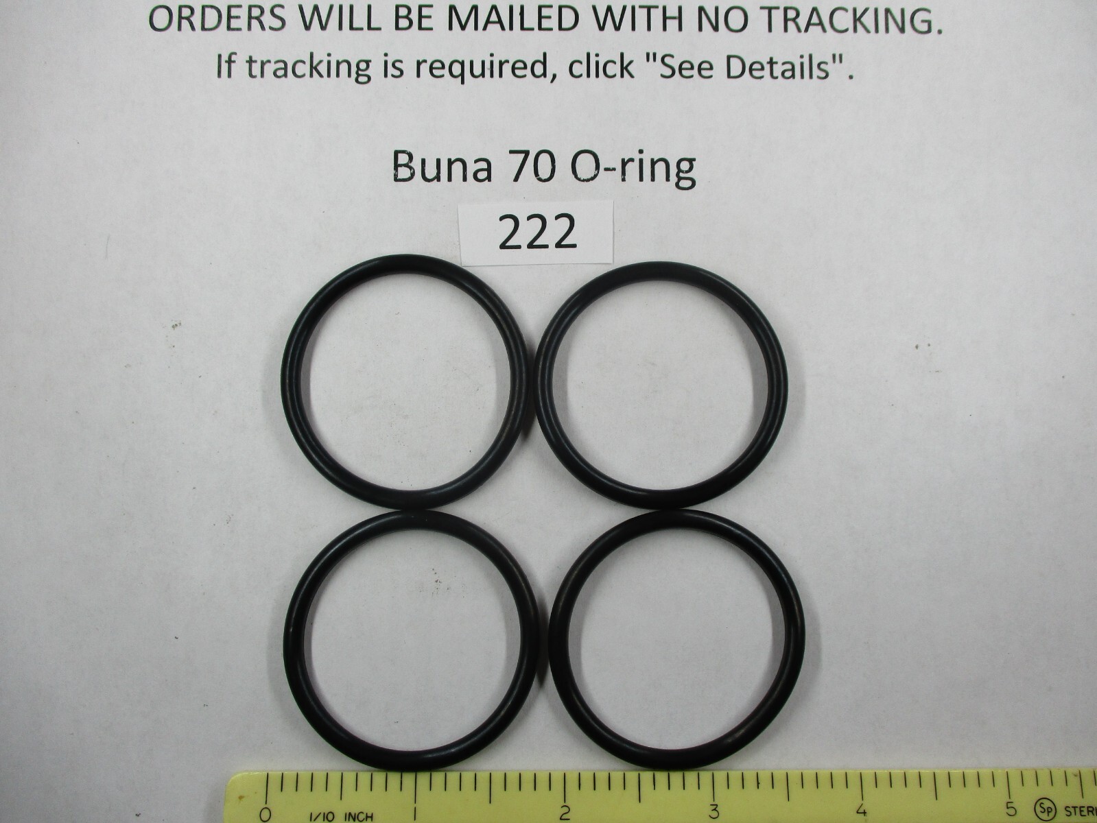 222 O-ring 1-1/2″ ID x 1-3/4″ OD x 1/8″ thick. Buna-70. Quan 4.