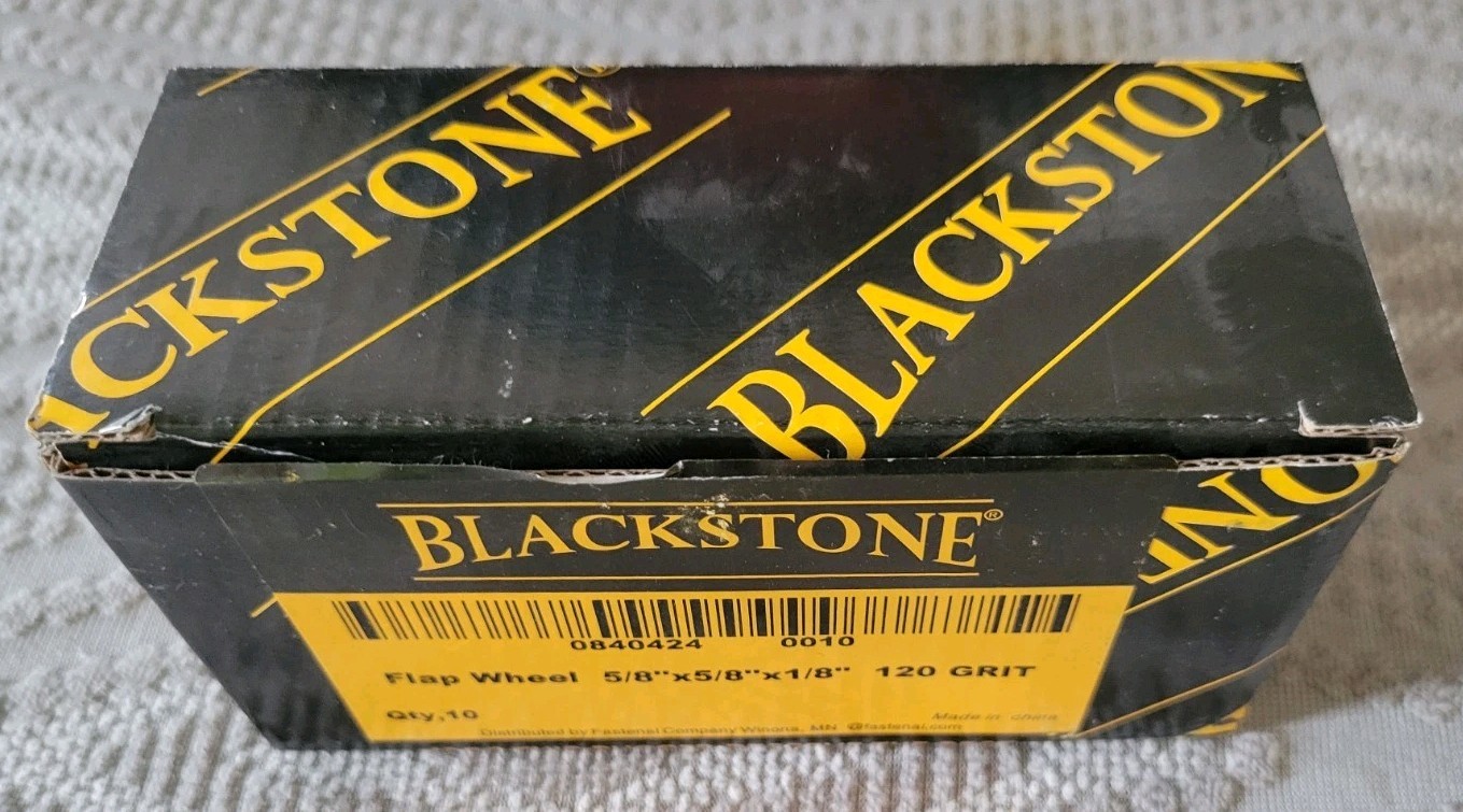 Box of 10 Blackstone 5/8″ x 5/8″ 120 Grit 1/8″ Shank Mounted Flap Sanding Wheel