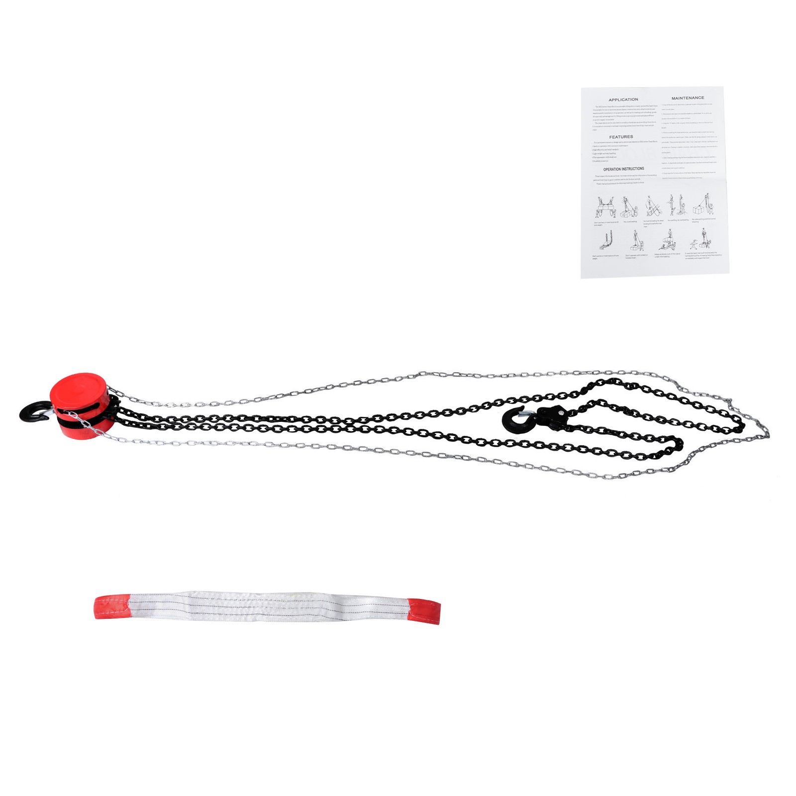 Manual Chain Hoist | 3 Ton / 6600 lbs Capacity | 2 Hooks | 10ft / 3Meters Lift