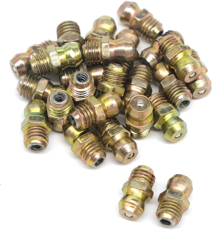 25 Pcs/Set 1/4-28 SAE-LT Copper Taper Thread Grease Zerk Nipple Fitting Straight