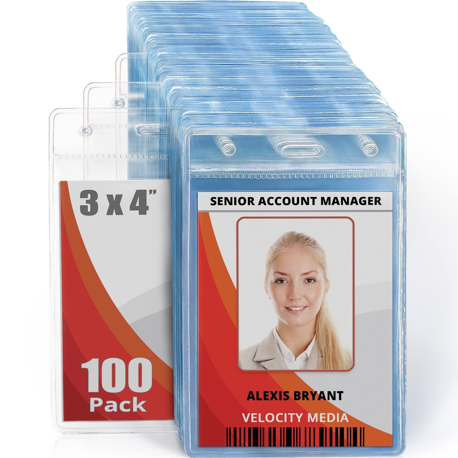 Mifflin-USA Plastic Vertical Card Holder (3×4 Inch, Clear, Bulk 100 Pack) Qui…