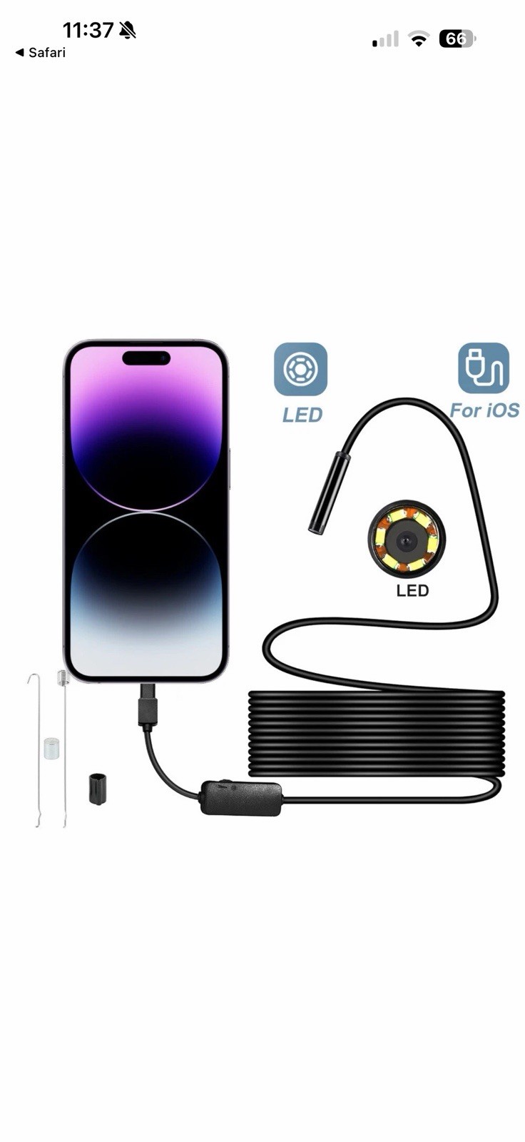 Endoscope Industrial dual Camera Lens 5m Line Length New Photo & Video HD LED