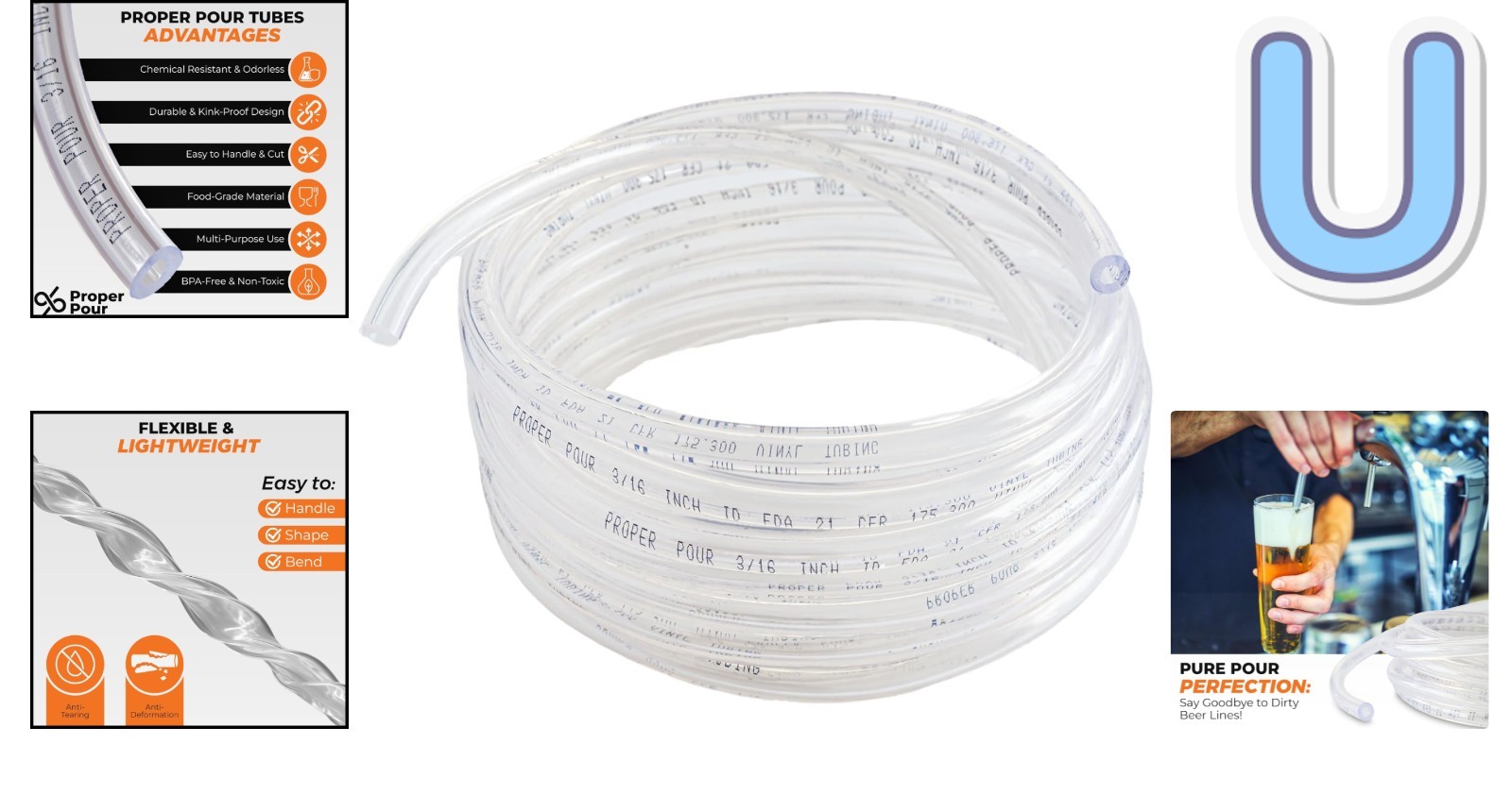 Durable Clear PVC Tubing – 10 Ft Food-Grade Hose for Irrigation, Beer & Drainage