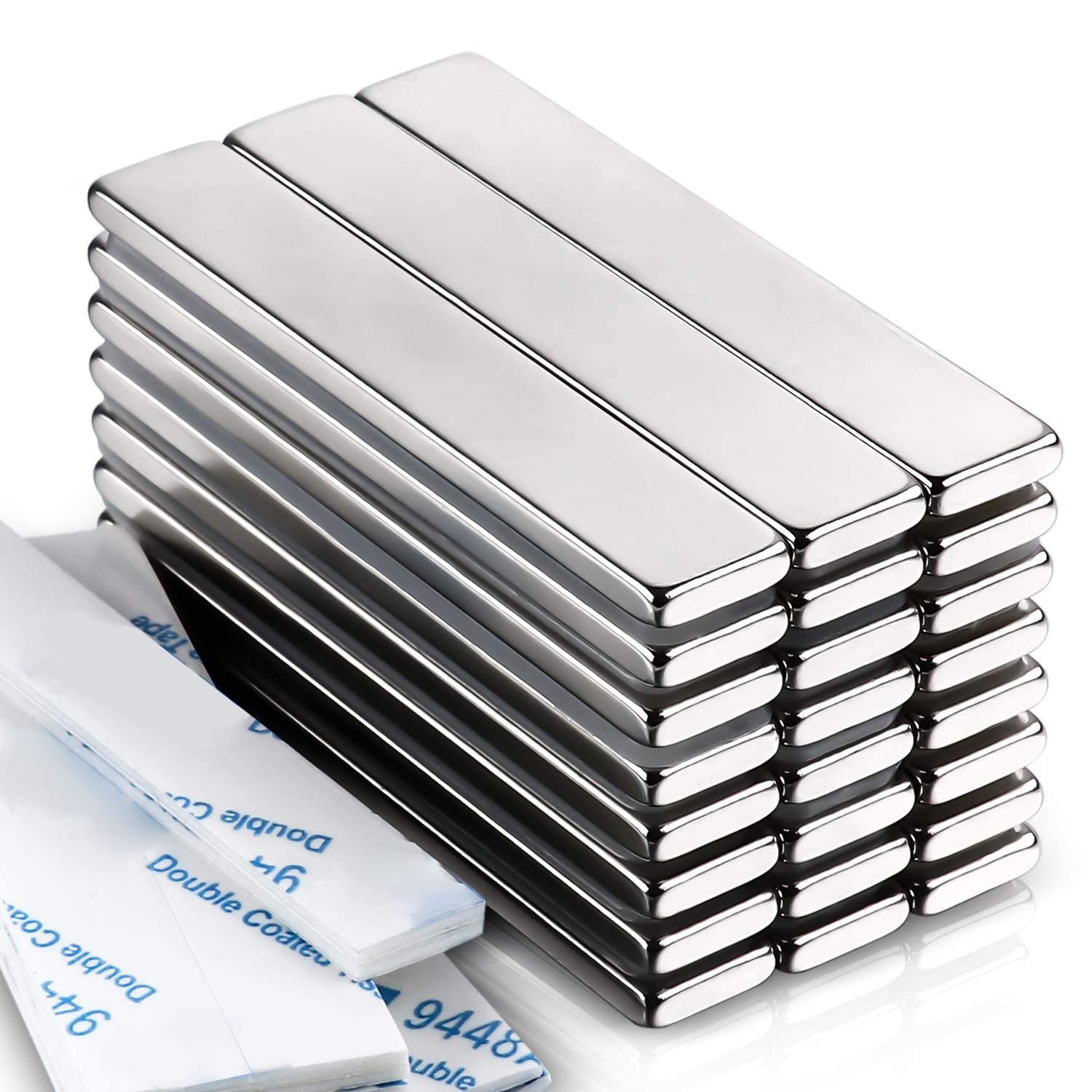 Neodymium Magnet Bar 60x10x3mm Rare Earth Metal Pack of 24, Strong Holding Power